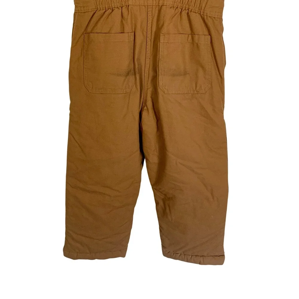 WALLS Canvas Duck Kids M Grow System (unused) Brown Insulated Bib‎ Overalls